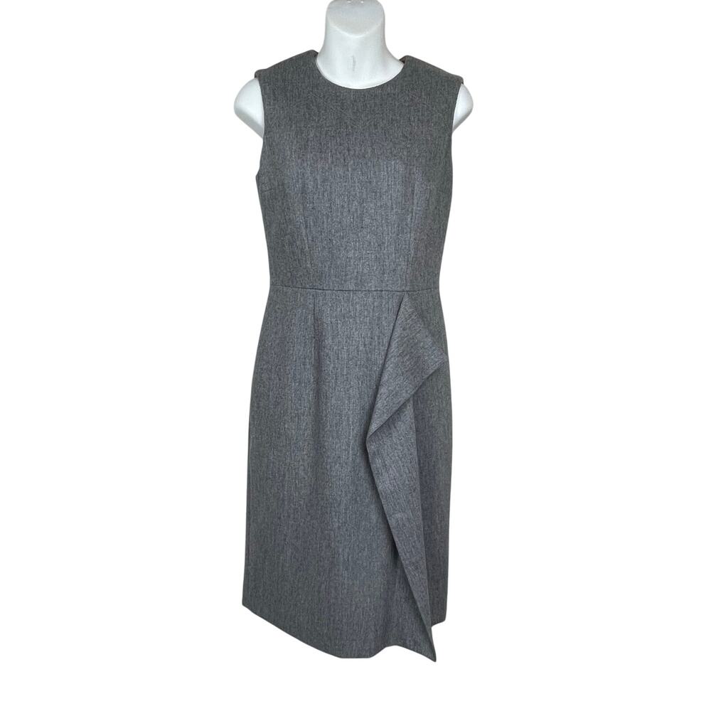 Paule KA Wool Blend‎ Shift Dress Size 36 Sleeveless Waterfall Ruffle Classic